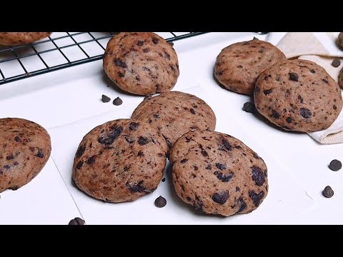 Eggless Dark Chocolate Cookies - Soft and Chewy Chocolate Cookies Recipe  #chocolatecookies