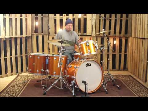 DW Collector's Maple/Spruce Tangerine Sparkle Exotic Drum Set 24/13/16/18/7x14 - SO #1157540 image 9
