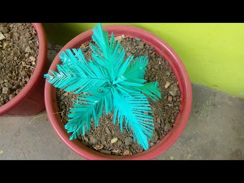 Coconut tree making with paper for science project models