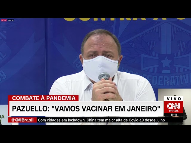 Vacinação começará em janeiro e Manaus terá prioridade, diz Pazuello