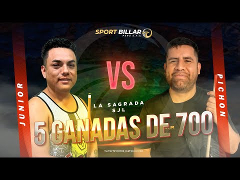 JUNIOR 🆚 PICHON ➖ BILLAR LA SAGRADA ➖SJL ➖ 5 GANADAS DE 700💵🎱🔥😱