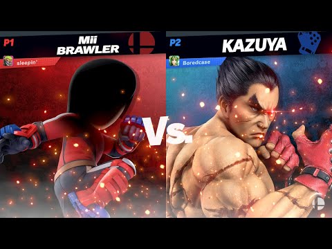 Super Smash Bros Ultimate sleepin (Mii brawler) vs Boredcase (Kazuya)