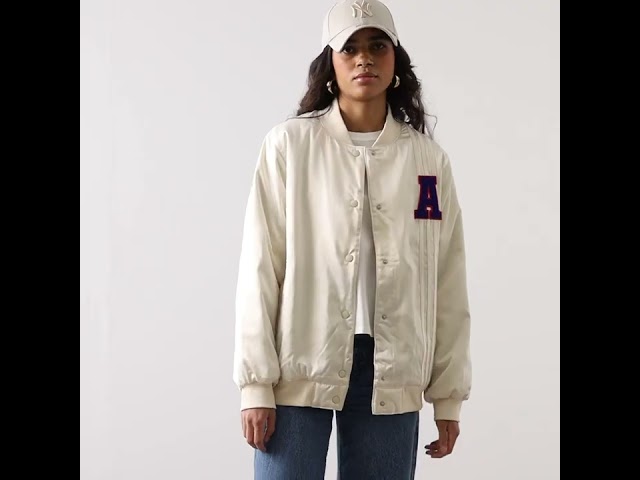 Video : SATIN VARSITY BOMBER JACKET