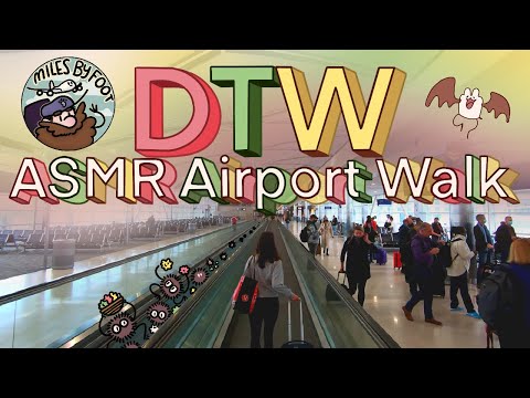 The Ultimate ASMR Airport Walk - Detroit Metro Airport (DTW)