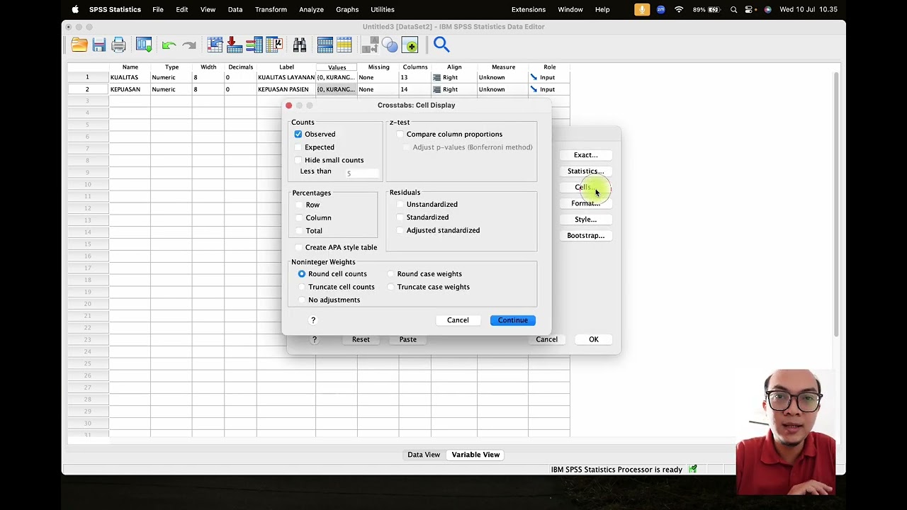 TUTORIAL MUDAH UJI CHI SQUARE DENGAN DATA KATEGORIK
