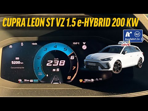 Tachovideo CUPRA Leon Sportstourer 1.5 e-HYBRID 200 kW - 0-100 kmh kph 0-60 mph Beschleunigung