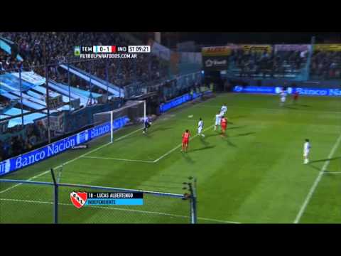 Gol de Albertengo. Temperley 0 - Independiente 1. Fecha 17. Primera División 2015. FPT