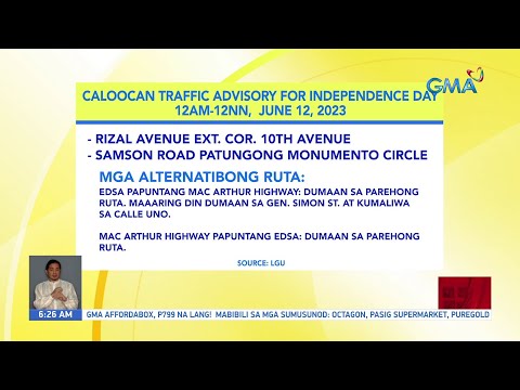 Traffic advisory as of 6:26 AM (June 12, 2023) UB