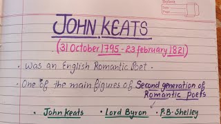 John Keats | Important Points & Major Works | UGC NET English Literature | Master Cadre English