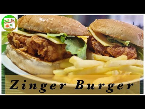 Homemade KFC style Zinger burger Recipe | Crispy Chicken Burger by Food Paradise