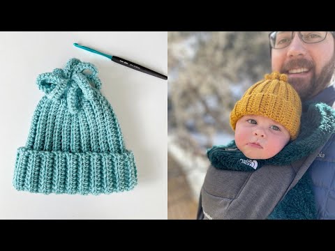 Crochet Ribbed HDC Fun Fringe Hat