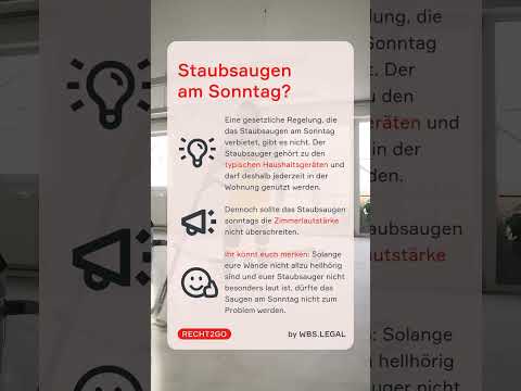 Darf man auch sonntags staubsaugen? ✨​🤔​ | WBS.LEGAL #shorts