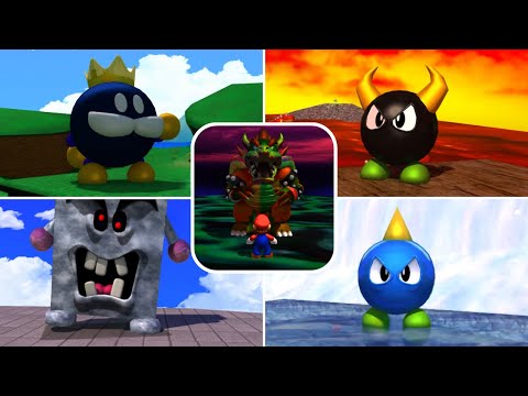 ⭐ Super Mario 64 Render96 Ray Tracing - All Bosses