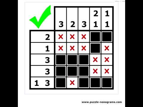 Nonograms Tutorial - #2 Solving an easy puzzle