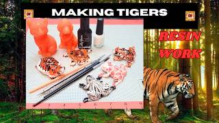 Creating Tigers With Nail Polish | Resin Art | Epoxy Resin | Beginners Tutorial | Nail Polish Art