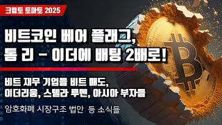 12/12) 비트코인 베어 플래그 ,톰 리 - 이더에 배팅 2배로! 비트 재무 기업들 비트 매도, 이더리움, 스텔라 루멘, 아시아 부자들
