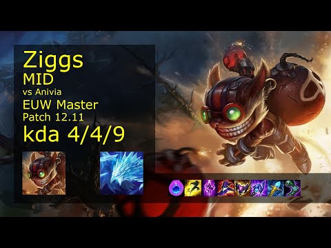Rank 3 EUW Ziggs Mid: Ziggs vs Anivia