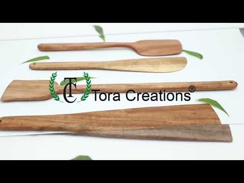 Tora creations wooden neem wood serving spoon set of 3