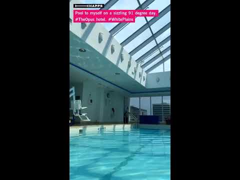 Pool to myself on a sizzling 91 degree day. #TheOpus hotel. #WhitePlains