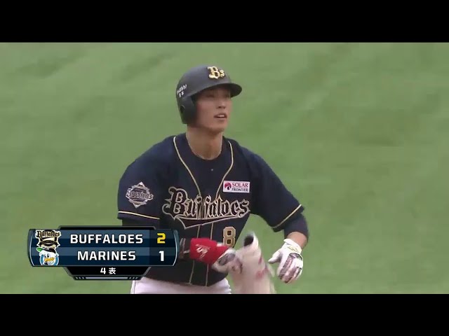 【4回表】バファローズ・駿太 ライト線を破る逆転タイムリー2ベースヒット!! 2014/9/20 M-Bs