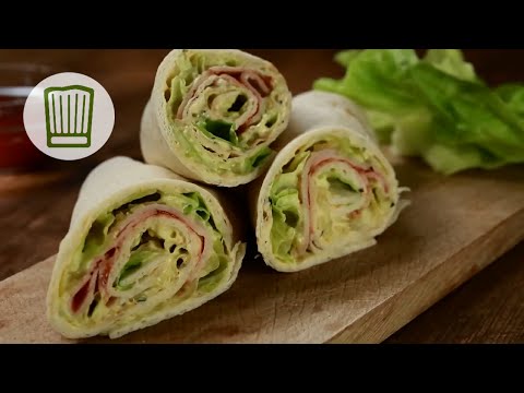 Party-Wraps mit Frischkäse und Putenbrust Rezept #chefkoch