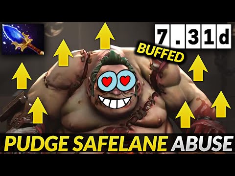 New patch HOT pick Pudge safelane Carry 7.31d Dota