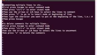 How to comment/uncomment multiple lines in VIM editor