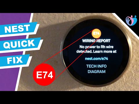 Nest E74 wiring report No power to Rh wire detected