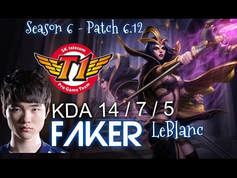SKT T1 Faker LEBLANC Mid vs Twisted Fate - Patch 6.12 KR | League of Legends