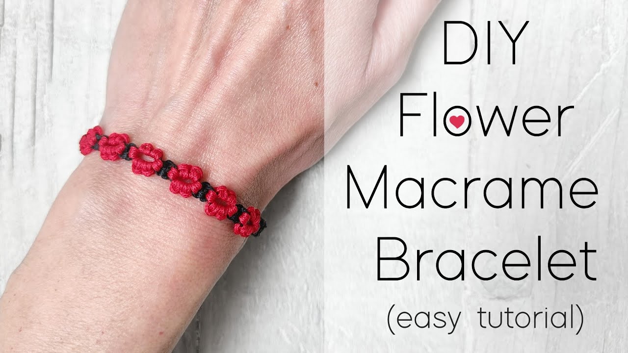How to make a Macrame Flower Bracelet - Easy DIY Flower Bracelet