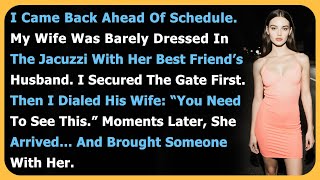 I Came Back Ahead Of Schedule. My Wife Was Barely Dressed In The Jacuzzi With Her BF’s…