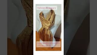 Dlouhý dámský šál / šátek / přehoz přes ramena se sponou 33018052-3 zlatá 190 cm x 65 cm 