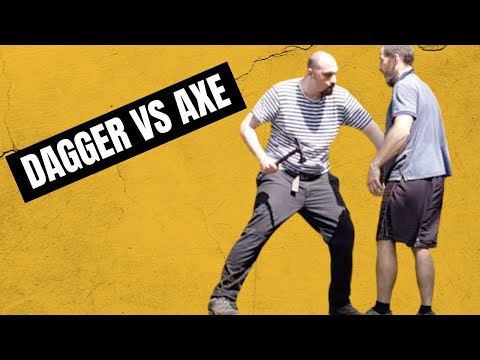 Axe and tomahawak fighting techniques against a knife stab | HEMA | Viking and Slavic Combat