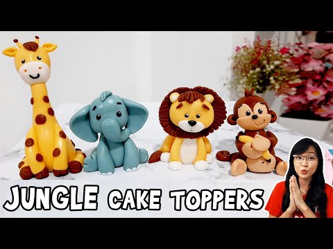 Jungle Cake Toppers | Fondant Jungle Animals | Fondant Jungle Cake | Jungle Cake Decoration