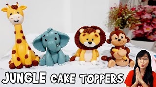 Jungle Cake Toppers  Fondant Jungle Animals  Fonda