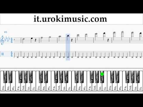 Lezioni di Pianoforte (mano destra) Miley Cyrus - Malibu Tutorial Spartito Parte#1 um-i276