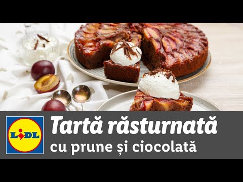 Tarta rasturnata cu ciocolata si prune • reteta Bucataria Lidl