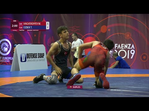 1/2 FS - 45 kg: M. HAGVERDIYEV (AZE) v. T. OZBEK (TUR)