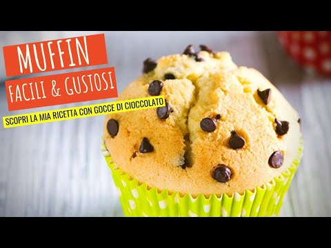 Ricetta muffin con gocce di cioccolato, soffici e veloci da preparare.
