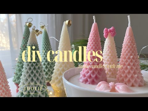 DIY Christmas Tree candle making | Pinkmas Pink bow tree | DIY Viral Homesense Christmas tree candle