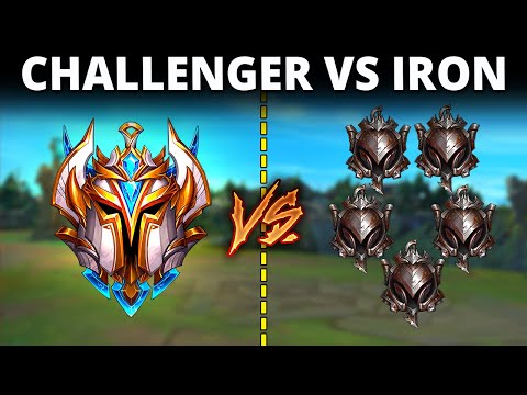 1 CHALLENGER vs 5 IRON Players - Who Wins? [FLAWLESS 1v5 PENTA] - League of Legends