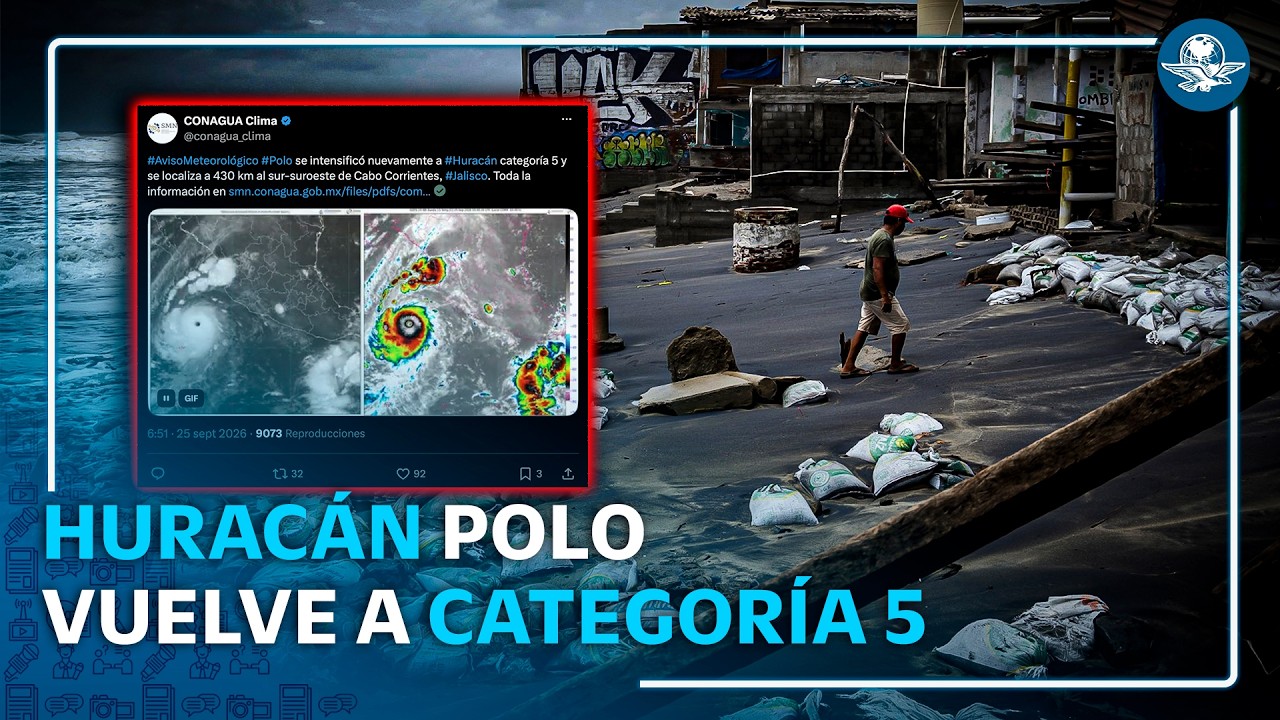 Polo alcanza nuevamente categoría 5; se prevé un posible impacto en Baja California Sur