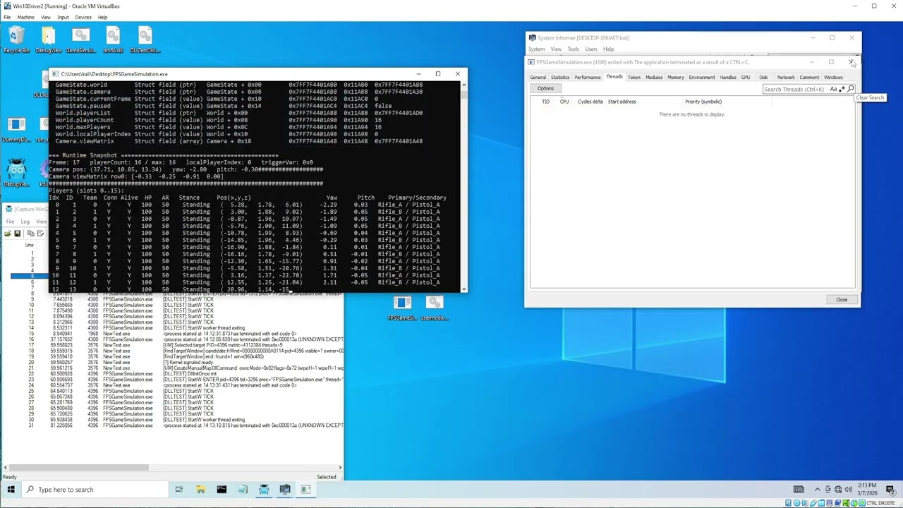 Démonstration de méthodes d’injection par driver kernel