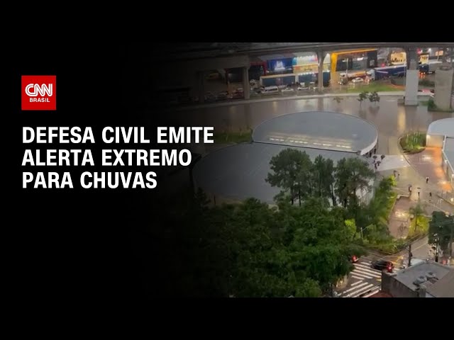 Cidade de SP entra em estado de atenção; Defesa Civil emite alerta extremo | AGORA CNN