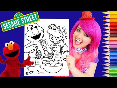 Coloring Easter Elmo & Zoe Sesame Street Coloring Page Prismacolor Pencils | KiMMi THE CLOWN Video