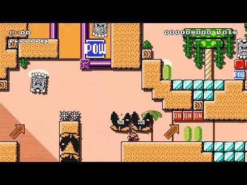 Super Mario Maker 2 20 Seconds: Auto-Pow Desert Run