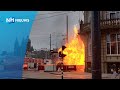 Grote brand bij hotels voor station Amsterdam Centraal