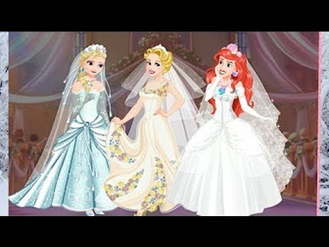 Disney Princesses Elsa Ariel and Rapunzel Wedding Day   Dress Up Game