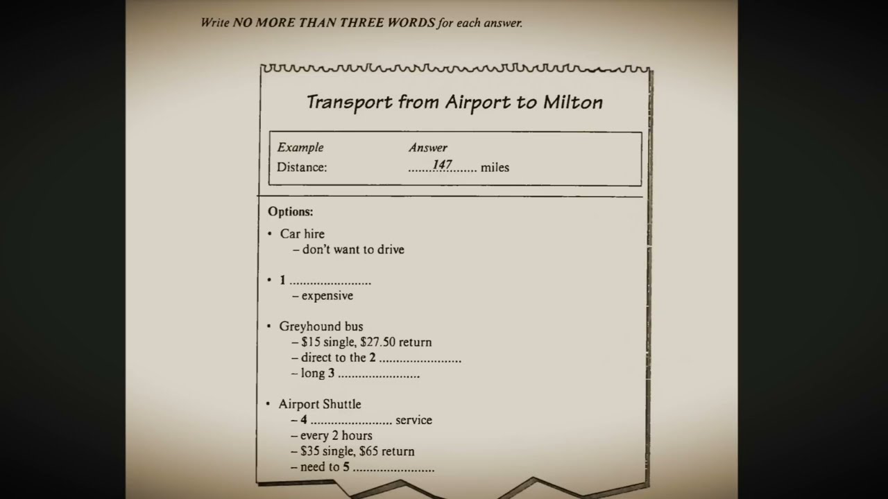 Transport from Airport to Milton - Cambridge IELTS 7 Listening Test 1 (HD Audio)