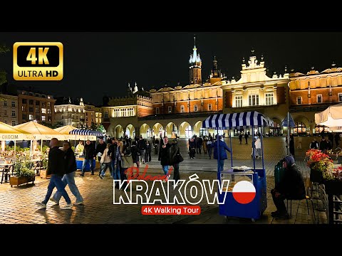 KRAKÓW Old Town 🇵🇱 Magical Autumn Evening Walking Tour [4K]